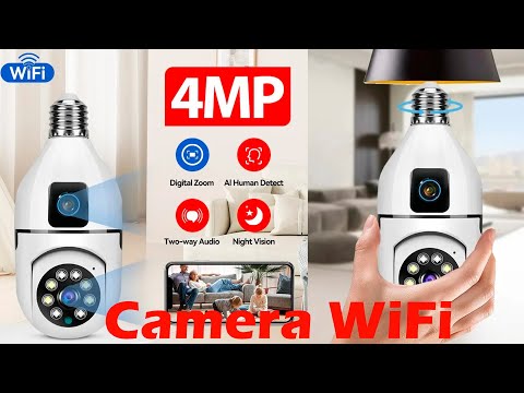 4MP E27 Dual Lens Bulb Camera WiFi Surveillance Night Vision 360 PTZ Camera Human Tracking Indoor.