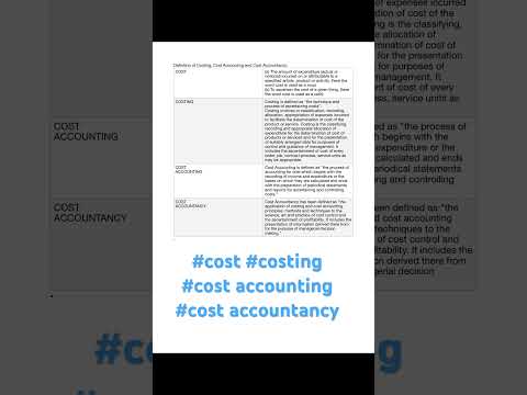 Definitions | Cost | Costing | Cost Accounting | Cost Accountancy #shorts