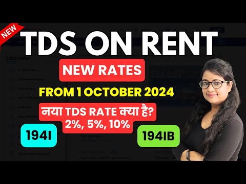 New TDS Rate on Rent u/s 194I & 194IB from 1 October 2024 | TDS on Rent | New TDS Rates