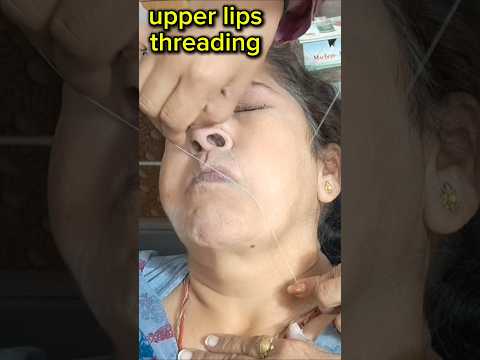 How to do upper lips threading🙄How to do threading upper lips for beginners