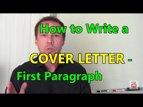 How To Write a Cover Letter - Part 1 | First Paragraph