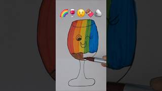 🍷🌈😉🍫🪨Satisfying Creative Drawing #shortfeed #creative #ytshorts #painting #art