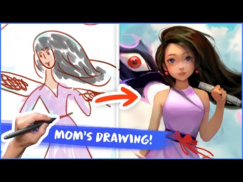 DRAWING MY MOM'S ORIGINAL ANIME SERIES!