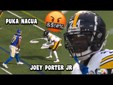 Joey Porter Jr ‘LOCKED UP’ Puka Nacua! 🤬 (WR Vs CB) Steelers vs Rams 2023 highlights