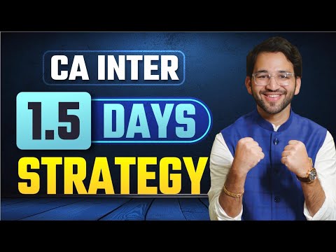 CA Inter 1.5 days Strategy | ICAI | CA | By CA Shubham Singhal