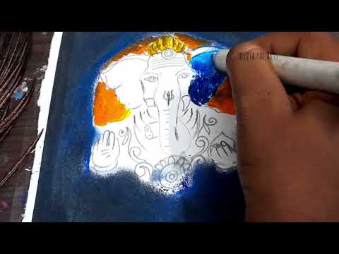 Ganesh chaturthi festival drawing easy to beginer🙏।। tutorial video of Ganesh drawing।।bangala art 😳