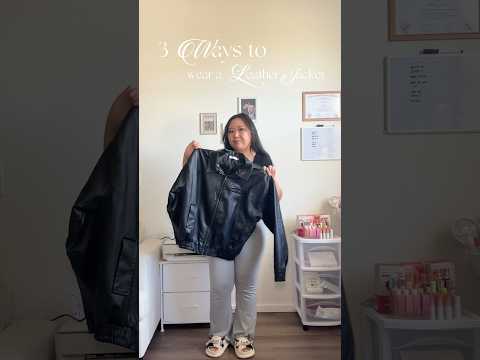 3 ways to style a Leather Jacket #kpop #lesserafim #leatherjacket #fall #fallfashion #outfits