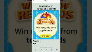 wheel of rewards | amazon new quiz answer today  | amazon funzone quiz #amazonquiz #quiz #quizanswer