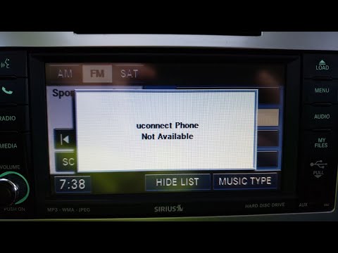 “Uconnect Phone not Available” warning and Uconnect not working