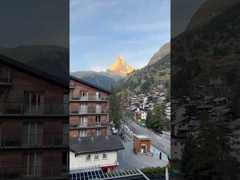 黃金色的日出 銀白色的冰河 震撼的一天行程#策馬特 #zermatt 上的 #matterhorn 的景色但這小傢伙😂😂