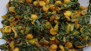 palakura senagapappu Fry Recipe in Telugu (Spinach Chana Dal Fry)