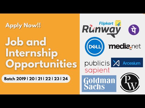 Job and Internship Opportunities | Batch 2019 | 20 | 21 | 22 | 23 | 24 | Apply Now