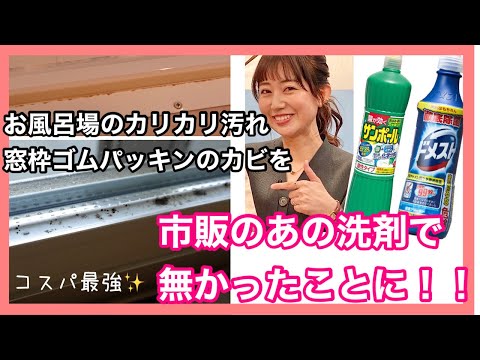 【徹底掃除】窓枠ゴムパッキンのカビとお風呂ドアのカリカリ汚れを無かったことに！【コスパ最強洗剤】