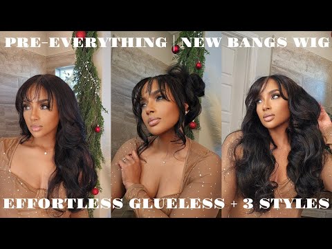 *New Style, New Me!* EFFORTLESS Pre-everything Body Wave Bang Wig Install & Styling~ FT.Nadula Hair