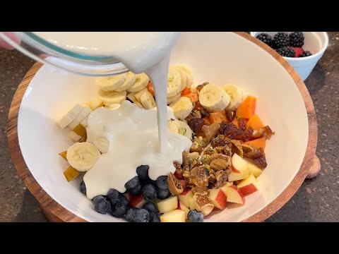 Fruit Cream Recipe | Simple and creamy fruit salad recipe.