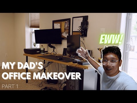 MY DAD'S OFFICE MAKEOVER (New Space, Breakdown, Autonomous Smart Desk Connect) - Part 1