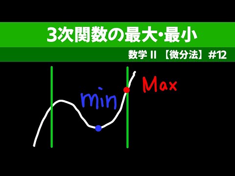 ３次関数の最大・最小【数II 微分法】#１２