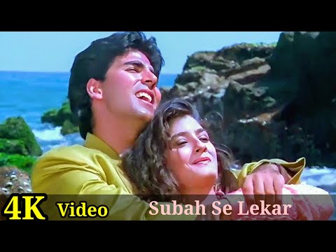 Subah Se Lekar Shaam Tak 4K Video Song | Mohra | Akshay Kumar, Raveena Tandon, Udit Narayan HD