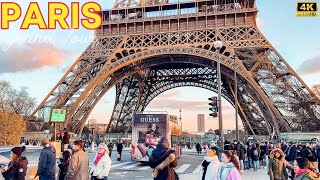 Paris, France 🇫🇷 - 4K PARIS 2025  Walk 🥐 4 January Paris walk ❤️ With Captions