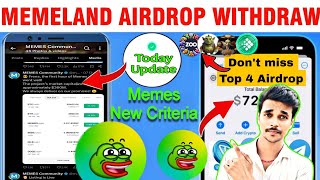 Memeland airdrop new update | Memeland airdrop claim process |Top 4 new airdrop #MEMES #bhoorakatech