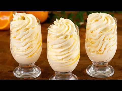 🍊 Creamy tangerine dessert in 5 minutes! Everyone is looking for this recipe! Thick orange cream!