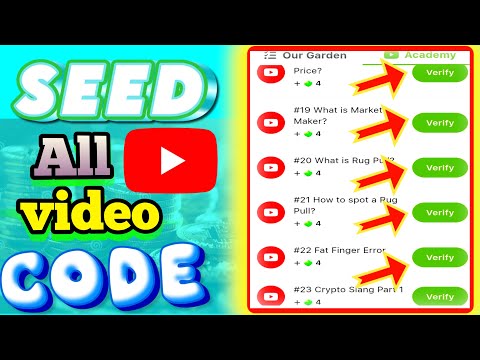 Seed all video code|seed all verify code|seed all YouTube video cod|seed all task answer|seed answer