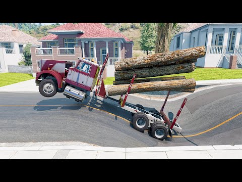 Mobil vs Potholes #20 - BeamNG Drive