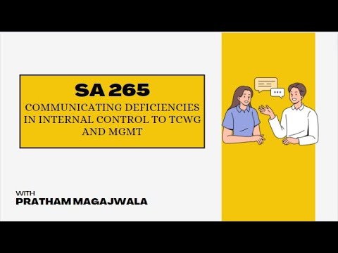 SA 265 - Communicating deficiencies in internal control to TCWG |CA FINAL AUDIT| May 2024 & Nov 2024