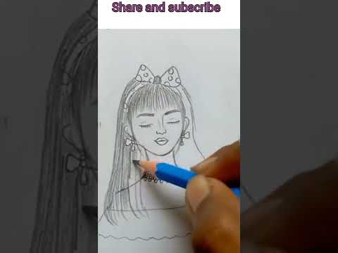 How to draw girl hair with hairband 😍😘🥰❤ || Girl hair drawing tutorials #shorts