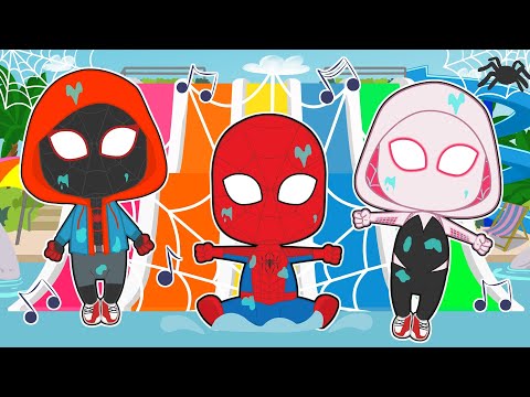 CANCIÓN CINCO BEBÉS 🎵🕷️ Con hombre araña y sus amigos