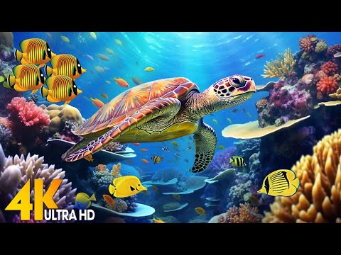 Under Red Sea 4K -Beautiful Coral Reef Fish in Aquarium, Sea Animals for Relaxation, 4K Video UHD #4