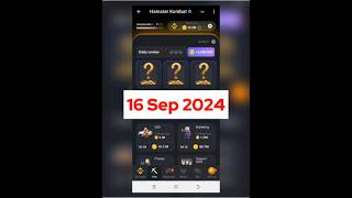 16 September Hamster Kombat Daily Combo Card |Hamster Kombat Daily Combo Today#hamstersoftiktok