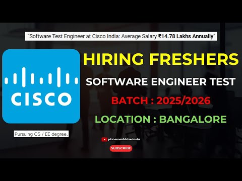 Cisco is Hiring Software Engineer Test! | Full-Time Role in Bangalore