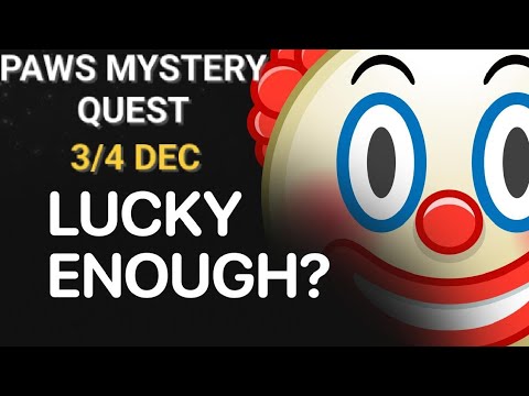 HOW TO SOLVE PAWS MYSTERY QUEST || 3RD DEC. 2024