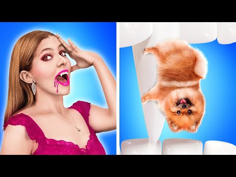 🐶 I Want to Sneak My Dog! Vampire Girl Sneaks a Pet Everywhere by La La Life Emoji