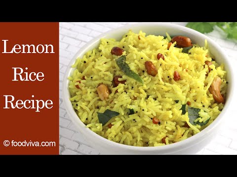 Lemon Rice Recipe - using Leftover Rice - South Indian Style Lemon Flavored Rice for Lunchbox