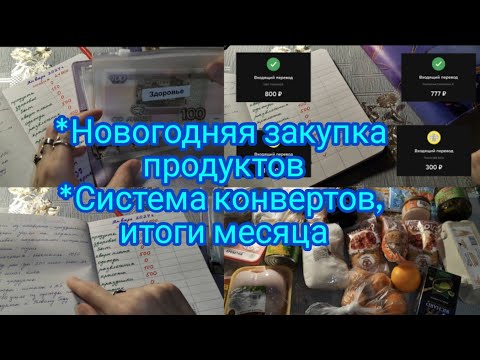 Новогодняя закупка продуктов. Система конвертов, итоги декабря. Спасибо большое за донаты 🤗