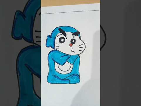 sinchan and Doraemon mashup Drawing  #anime #sinchan #doraemon #shorts #art