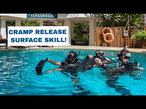 Cramp Release at the Surface Skill - PADI Open Water Diver Course • Scuba Diving Tips