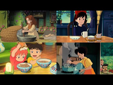 ✨ Enjoy cozy moment 🍜 Relaxing Anime Cooking - Studio Ghibli | Aesthetic Anime Food ❤️