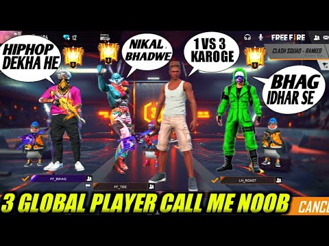 RANDOM 3 GRANDMASTER PLAYERS CALL ME NOOB 😔 I CHALLENGE FOR 1VS4😱 || MUST WATCH