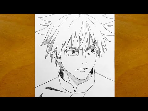 How to draw Gojo Satoru step by step || Jujutsu Kaisen drawing || Easy anime sketch