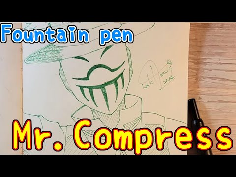 Drawing anime with fountain pen|Mr.Compress|MyHeroAcademia|TenK Draws