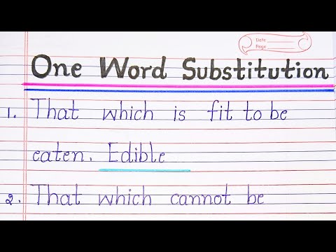 One Word Substitution