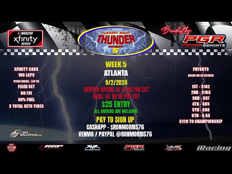 RMR | Tuesday Night Thunder | Season 5 | Race 5 | Atlanta Motor Speedway | PGR eSports