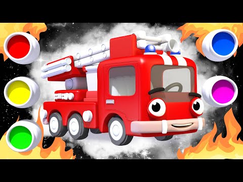 🚒🌈 Fun Fire Engine Colors on a Learning Adventure - Finger Family & Nursery Rhymes for Kids