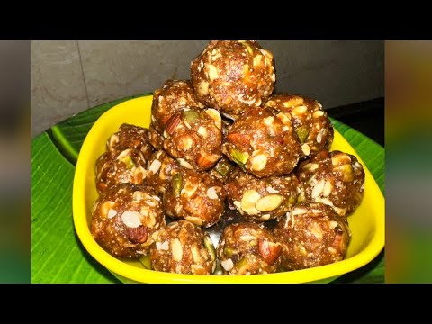 డ్రై ఫ్రూట్స్ లడ్డు👌 Simple & Easy Dry Fruits Laddu 😍#dryfruitsladdu #dryfruits #viralfood #trending