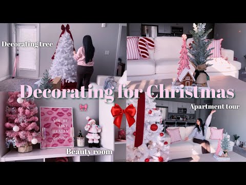 DECORATING MY FIRST APARTMENT FOR CHRISTMAS 2024 | holiday apartment tour