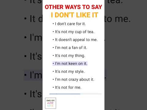 learn english, other ways to say i don't like it. #english #learningenglish #basicenglish #viral