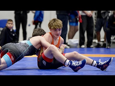 U15 Dominik Samuel (EST) vs Giorgi Aznaurishvili (GEO) 52kg. Greco-roman boys youth wrestling.